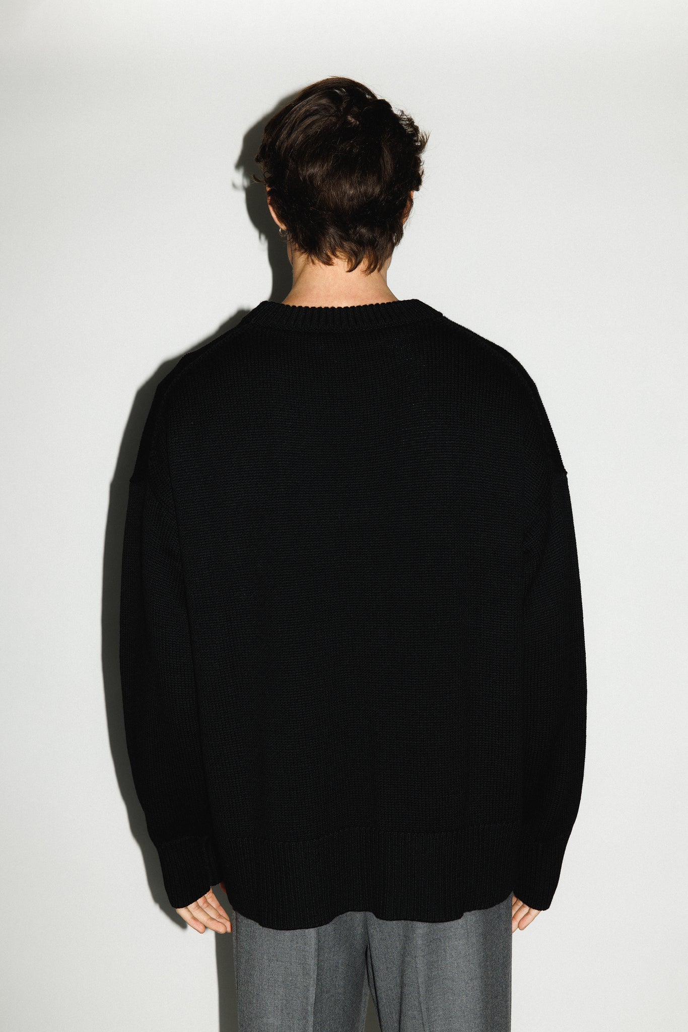 Palos Oversized Crew-Neck Sweater  |  Black