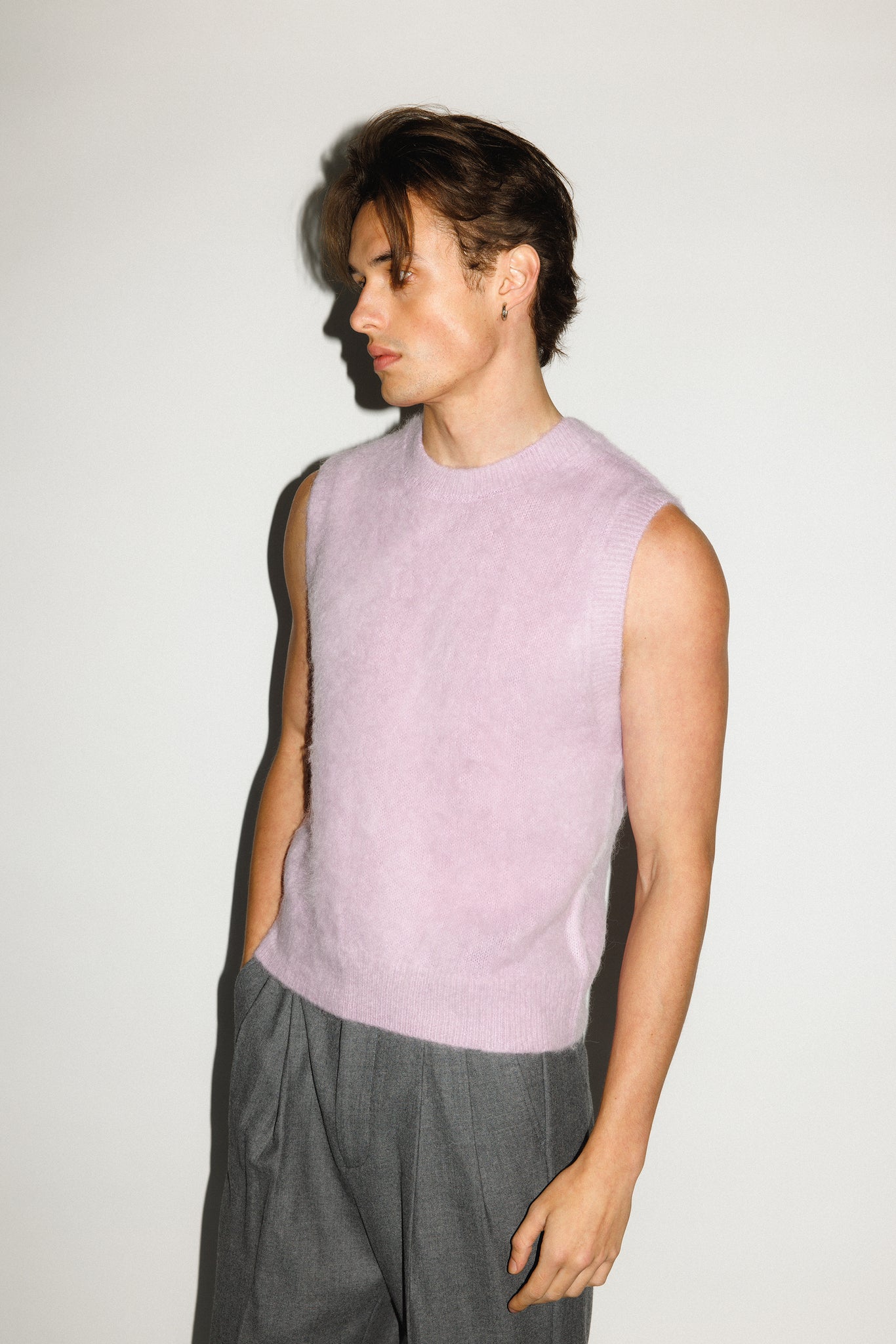 Canal Alpaca Knit Sweater Vest  |  Lavender