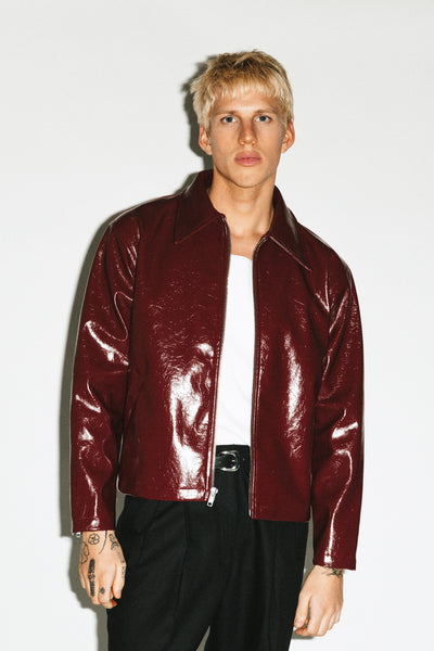 Fairfax Vinyl Blouson | Cherry – California Arts