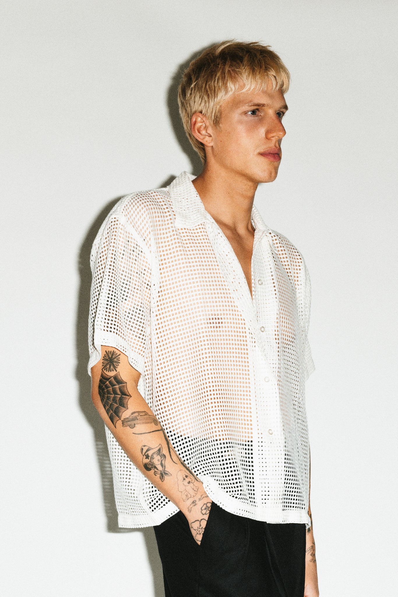 Venice Short-Sleeve Summer Shirt | Grid Crochet