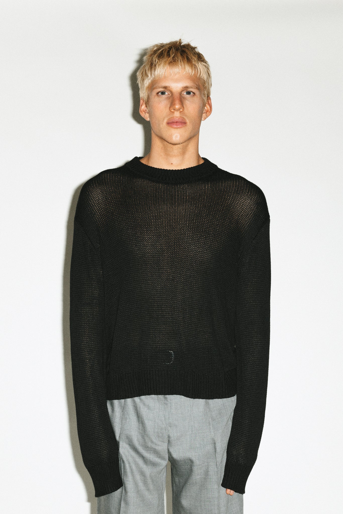 Vicente Open-Weave Sweater  |  Black