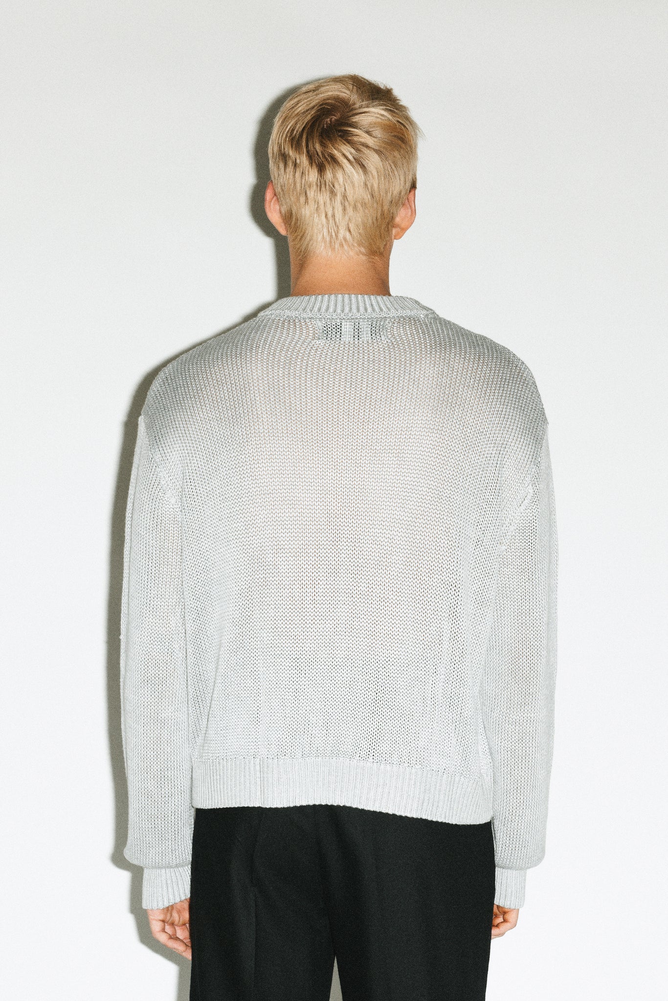 Vicente Open-Weave Sweater  |  Grey Melange