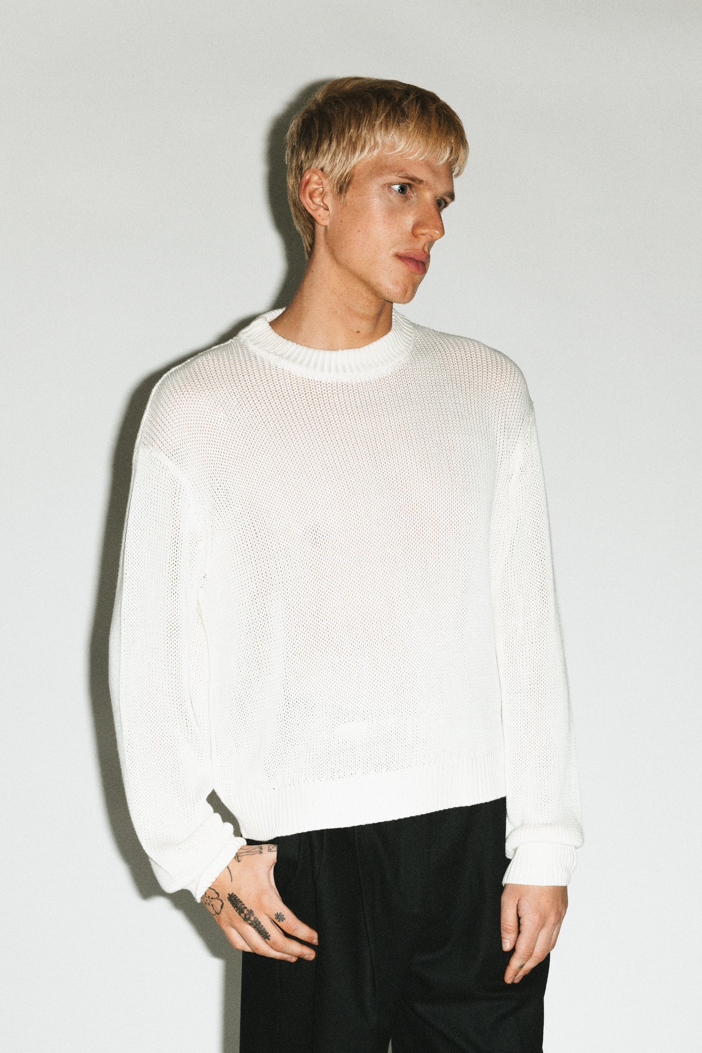 Vicente Open-Weave Sweater  |  Ivory