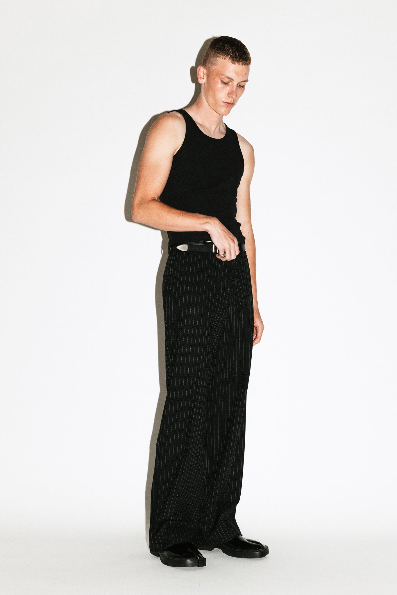 Cove Wide-Leg Trouser  |  Pinstripe