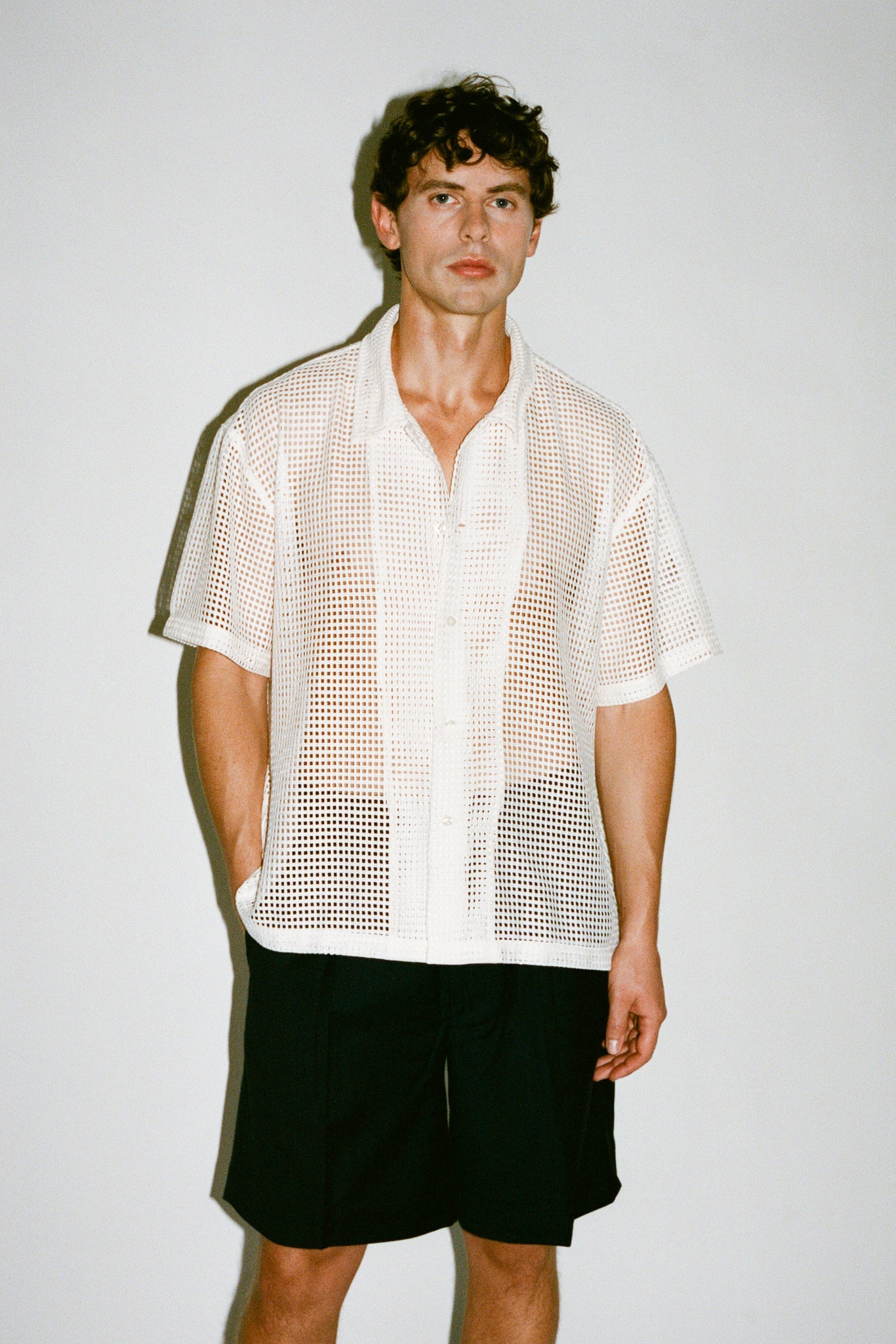 Venice Short-Sleeve Summer Shirt | Grid Crochet