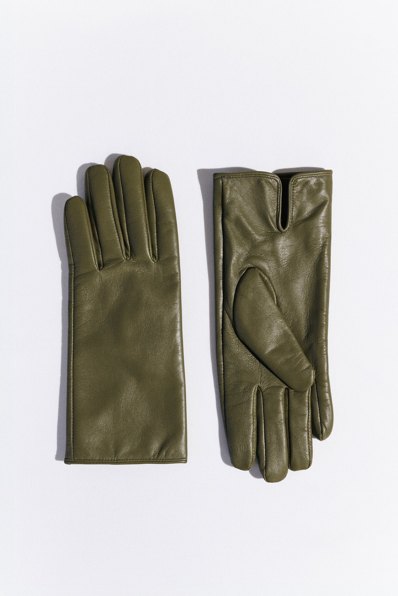 Linden Slim Leather Gloves  |  Moss