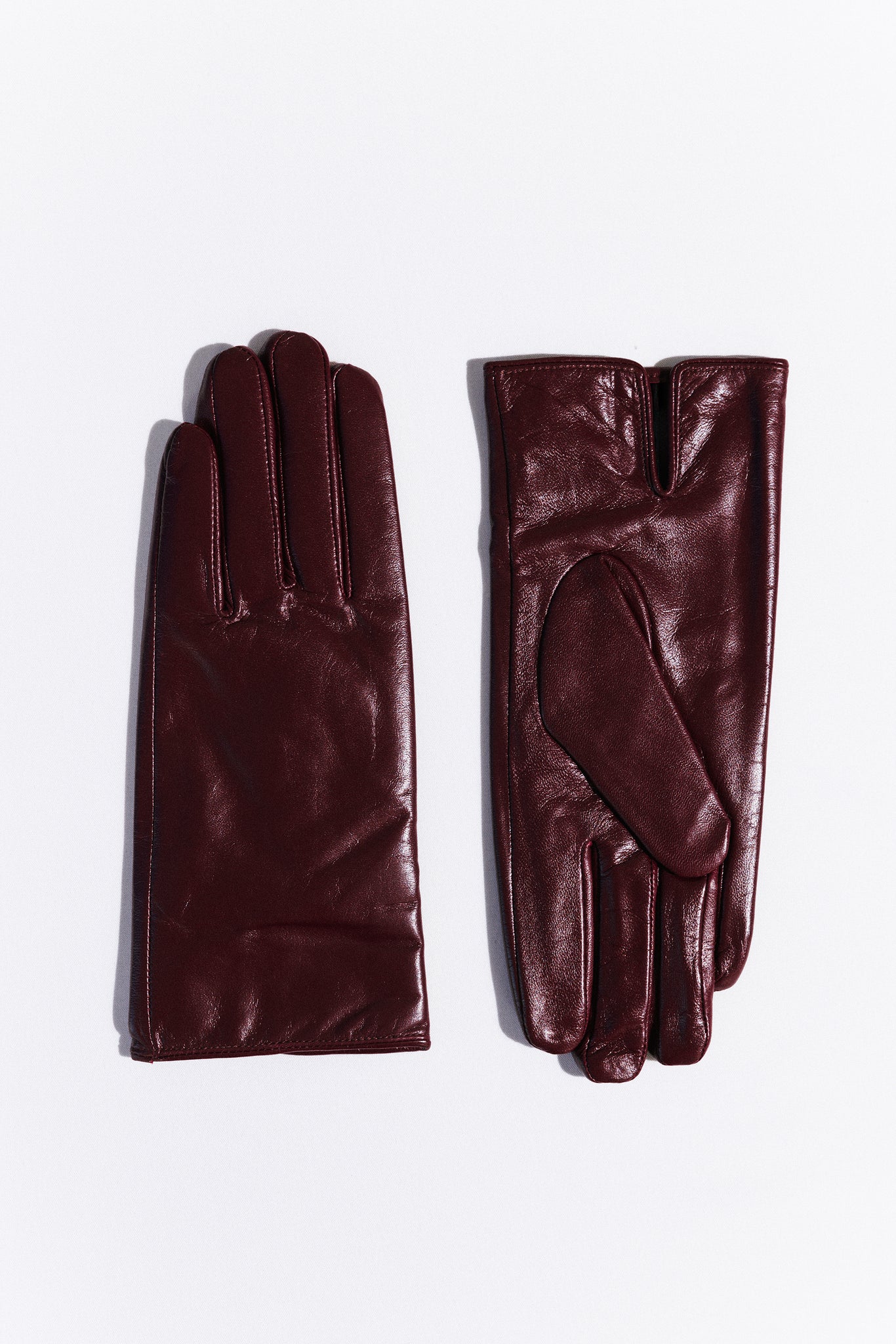 Linden Slim Leather Gloves  |  Merlot